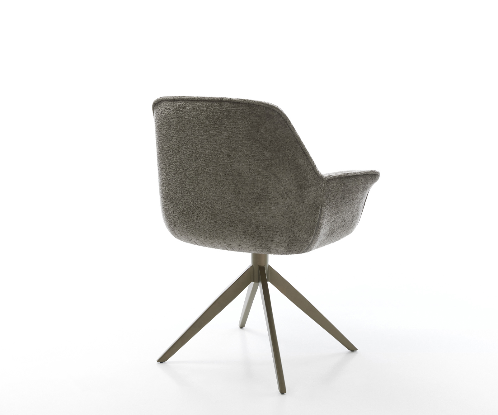 Étkezőszék Keila-Flex karfás bouclé puha sötét bézs kereszt láb széles titán színű 360° forgatható billenő - Image 5