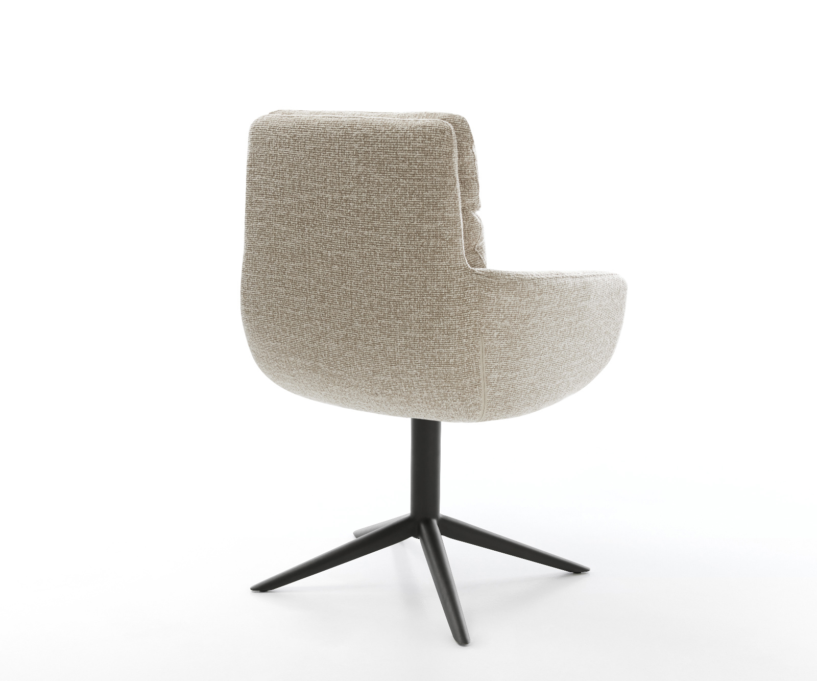 Étkezőszék Abelia-Flex kárpitozott karfás szövetszövet puha bézs fekete kereszt láb 360° forgatható billenő - Image 5