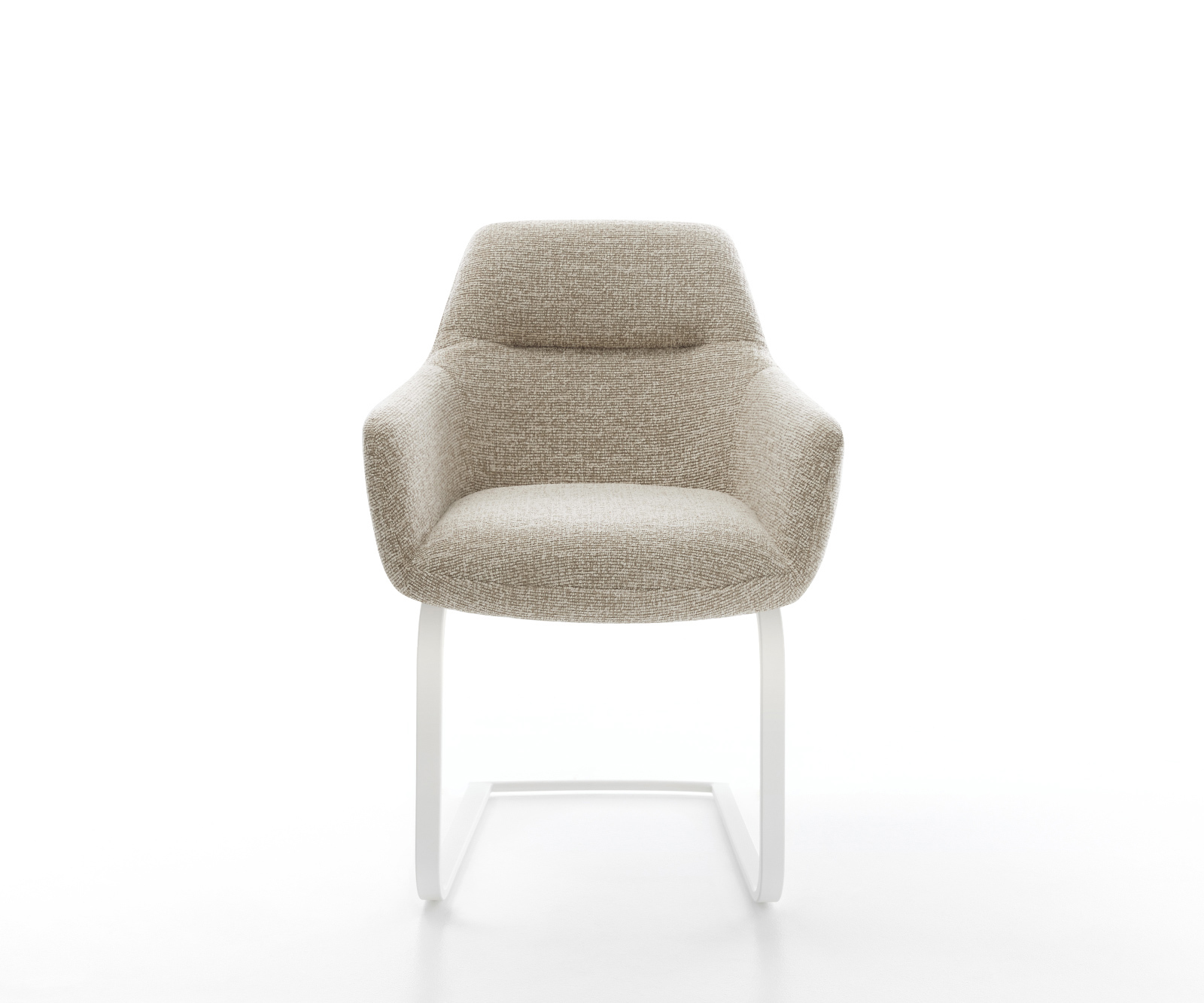 Étkezőszék Pejo-Flex szövött szövet puha bézs konzolos láb lapos fehér zsákrugó - Image 2