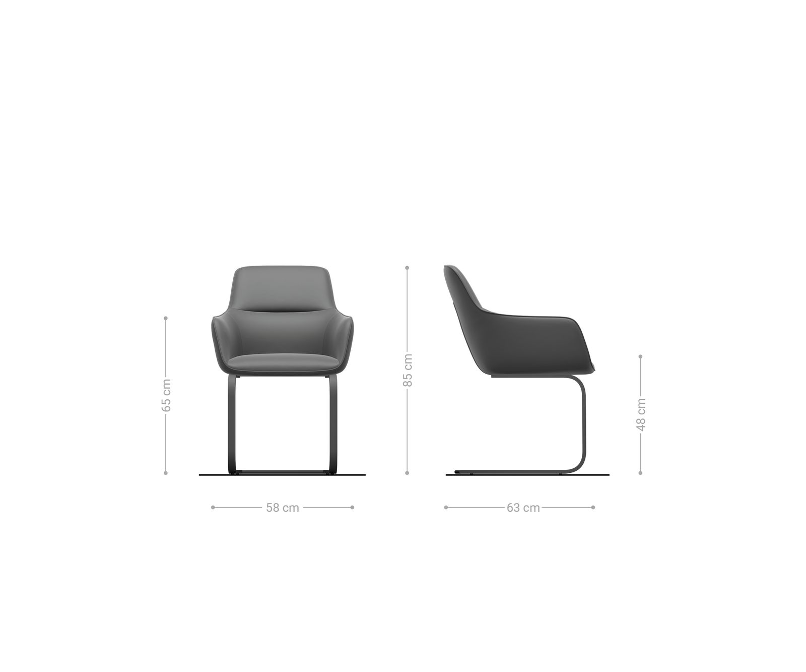 Étkezőszék Pejo-Flex szövött szövet puha bézs konzolos láb lapos fehér zsákrugó - Image 6