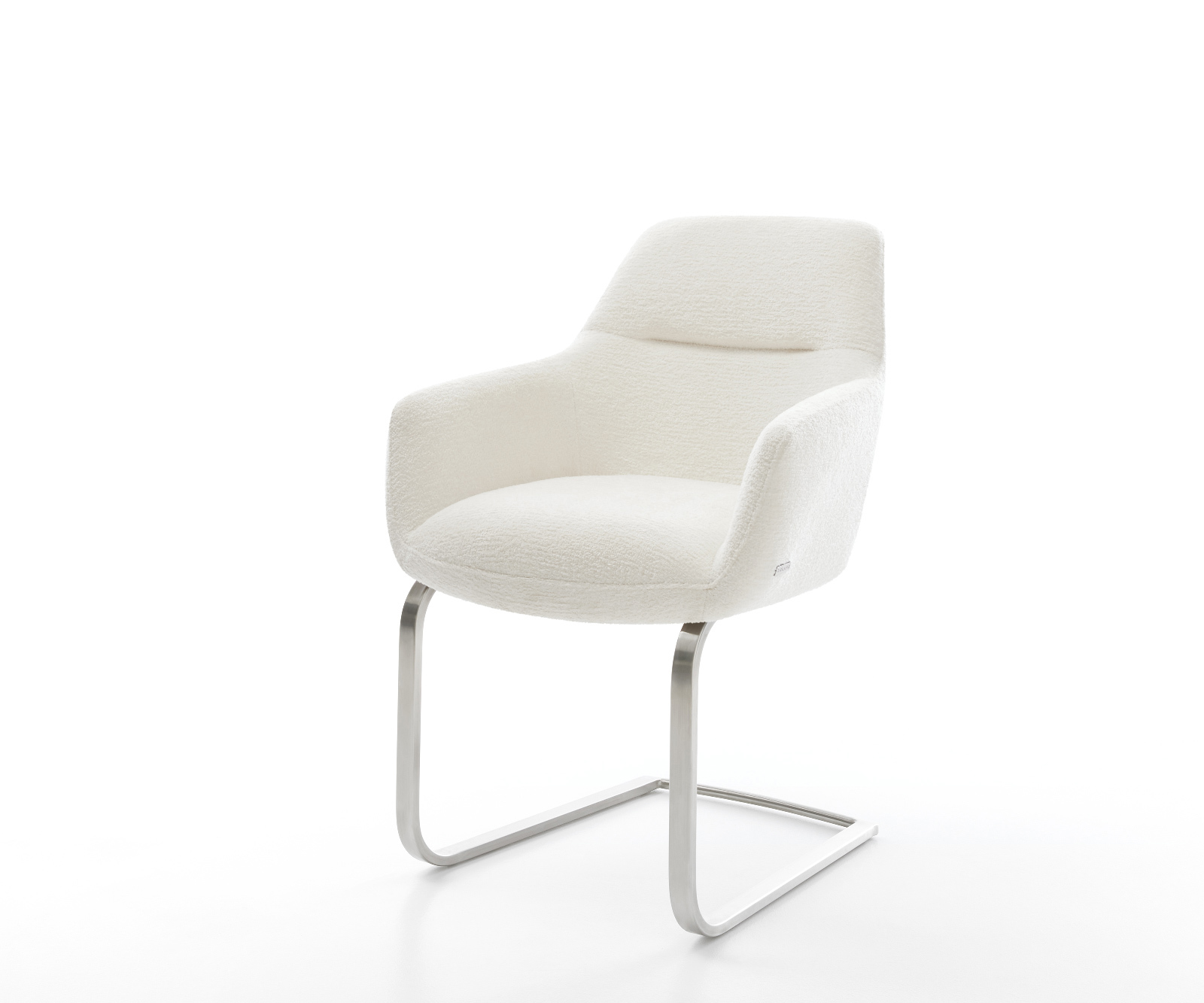 Étkezőszék Pejo-Flex bouclé puha bézs konzolos lapos rozsdamentes acél zsákrugós ülőfelület