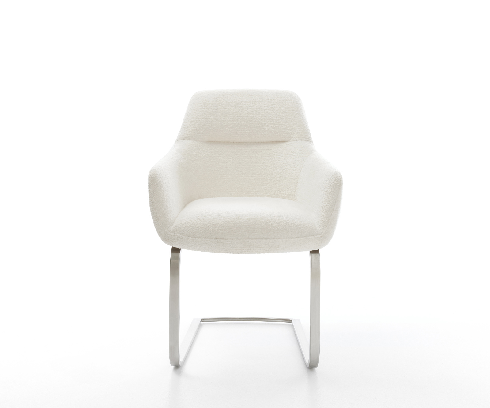 Étkezőszék Pejo-Flex bouclé puha bézs konzolos lapos rozsdamentes acél zsákrugós ülőfelület - Image 2