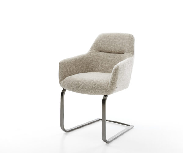 Étkezőszék Pejo-Flex szövött szövet puha bézs konzolos lapos antracit zsákrugós