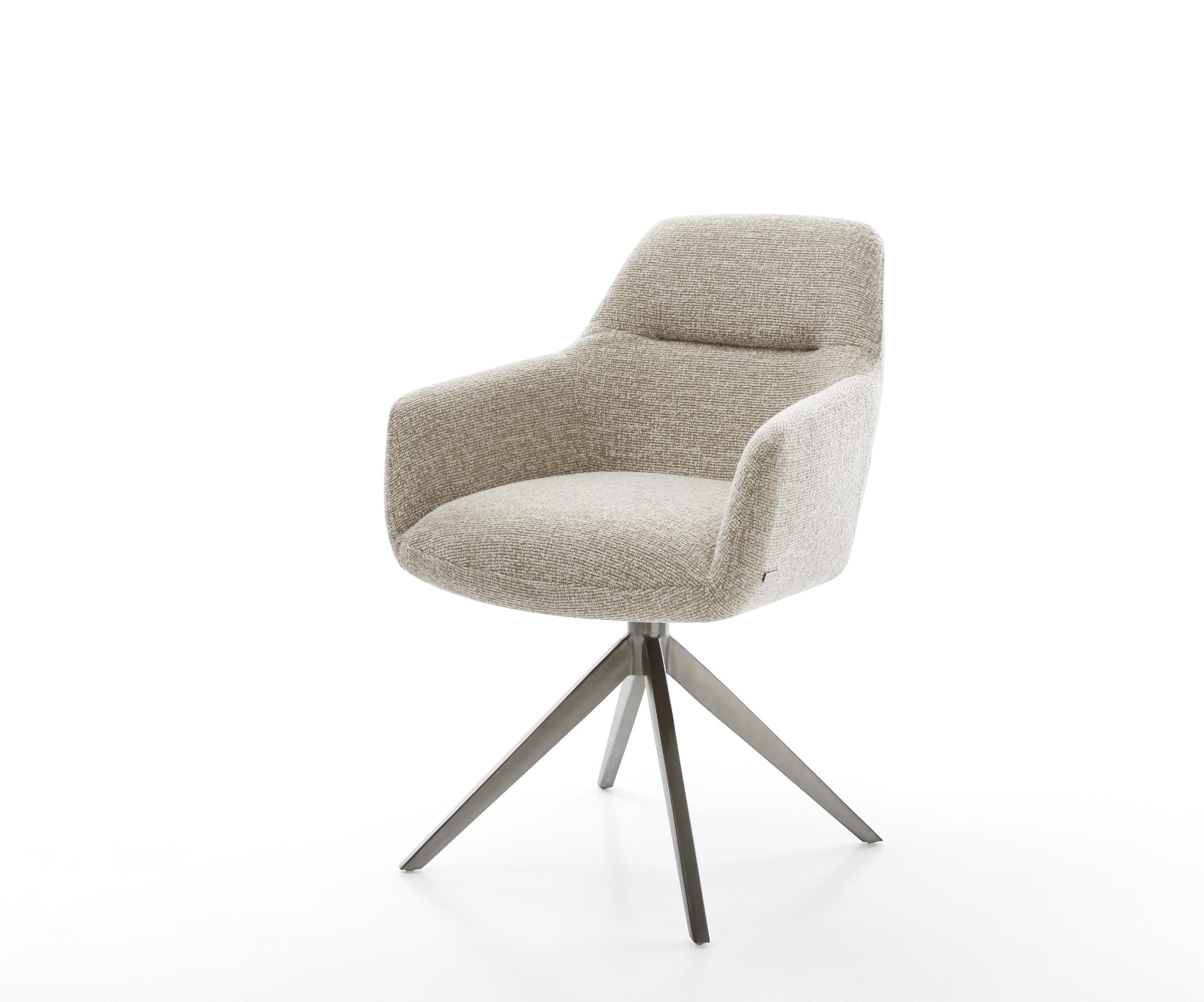 Étkezőszék Pejo-Flex szövött szövet puha bézs kereszt láb széles grafit 360° forgatható billenő zsákrugós matrac