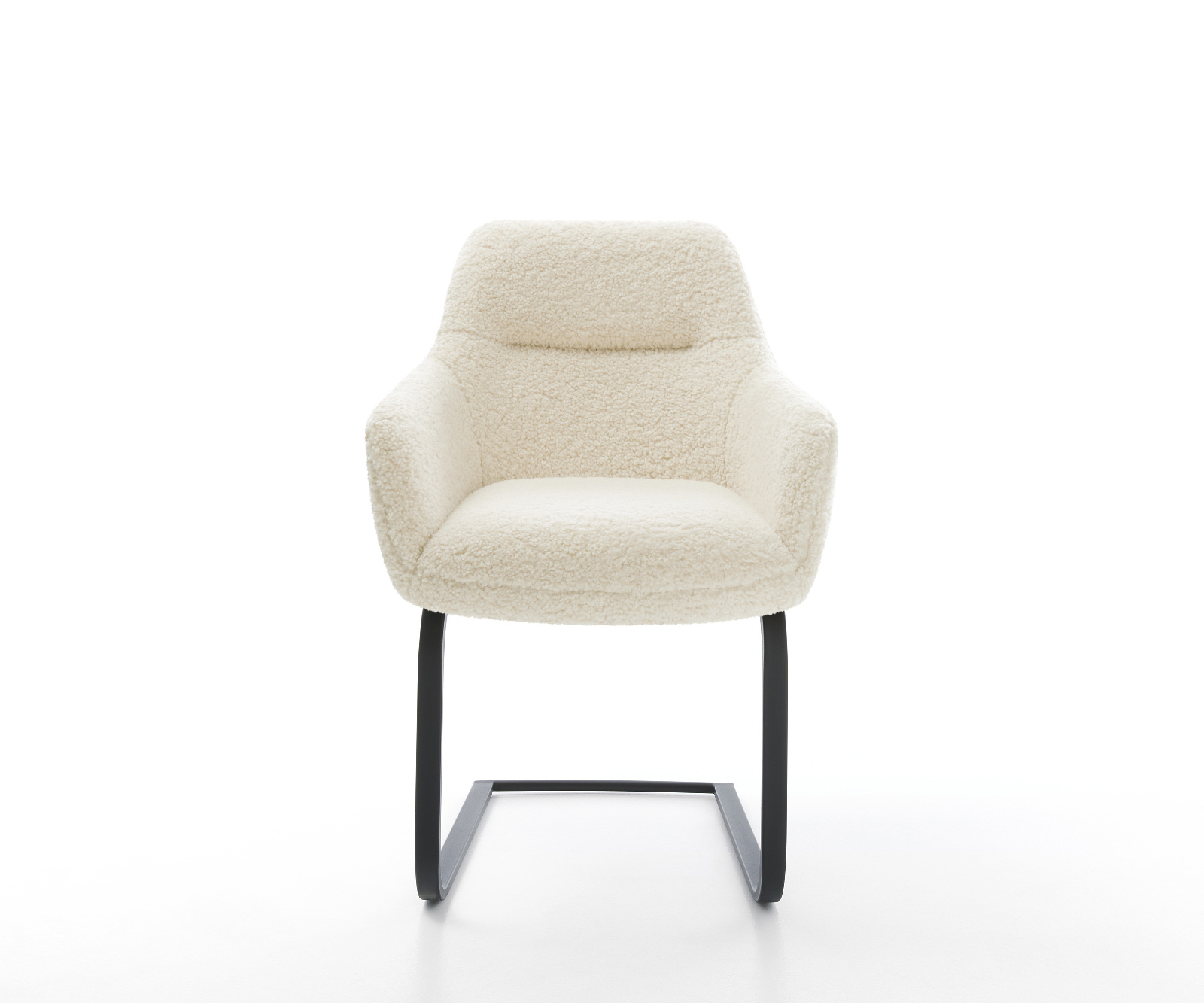 Étkezőszék Pejo-Flex teddy szövet bézs konzolos lapos fekete zsákrugós - Image 2