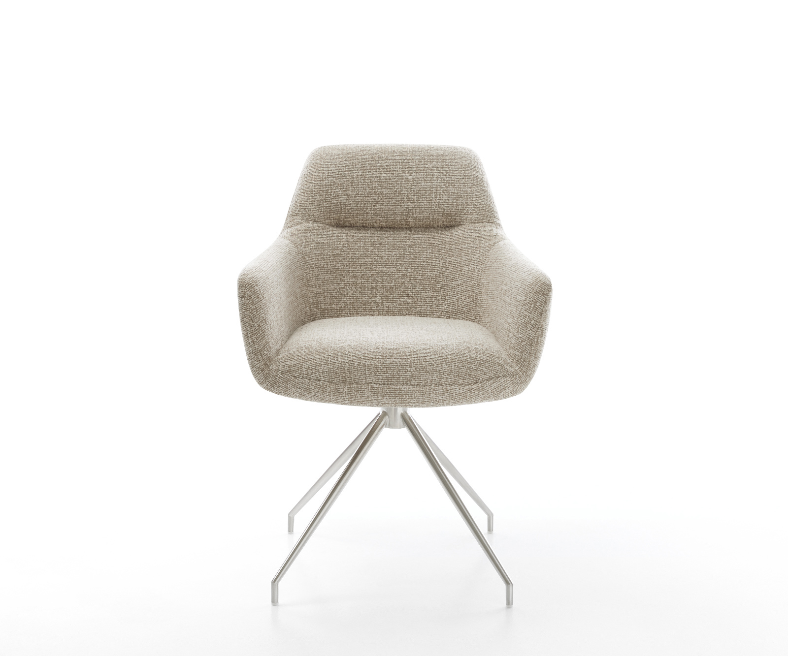 Étkezőszék Pejo-Flex szövött szövet puha bézs kereszt láb kúpos rozsdamentes acél zsákrugó - Image 2