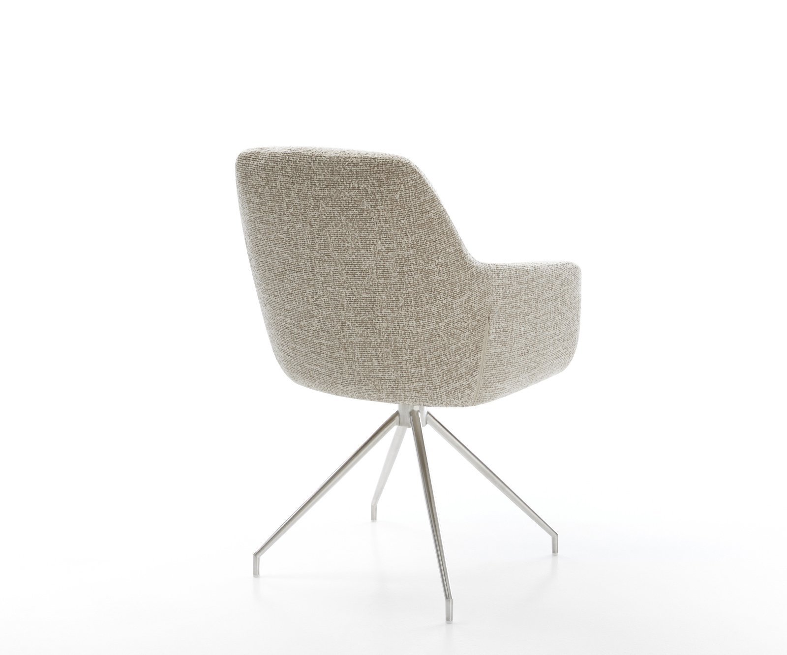 Étkezőszék Pejo-Flex szövött szövet puha bézs kereszt láb kúpos rozsdamentes acél zsákrugó - Image 5