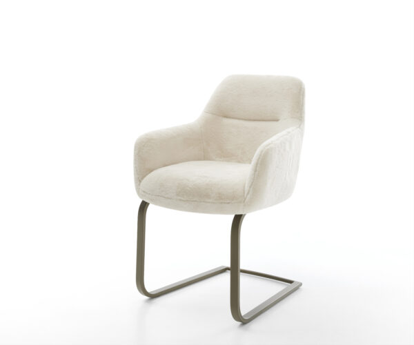 Étkezőszék Pejo-Flex plüss kordbársony krémfehér étkezőszék lapos titán színű hatású zsákrugós