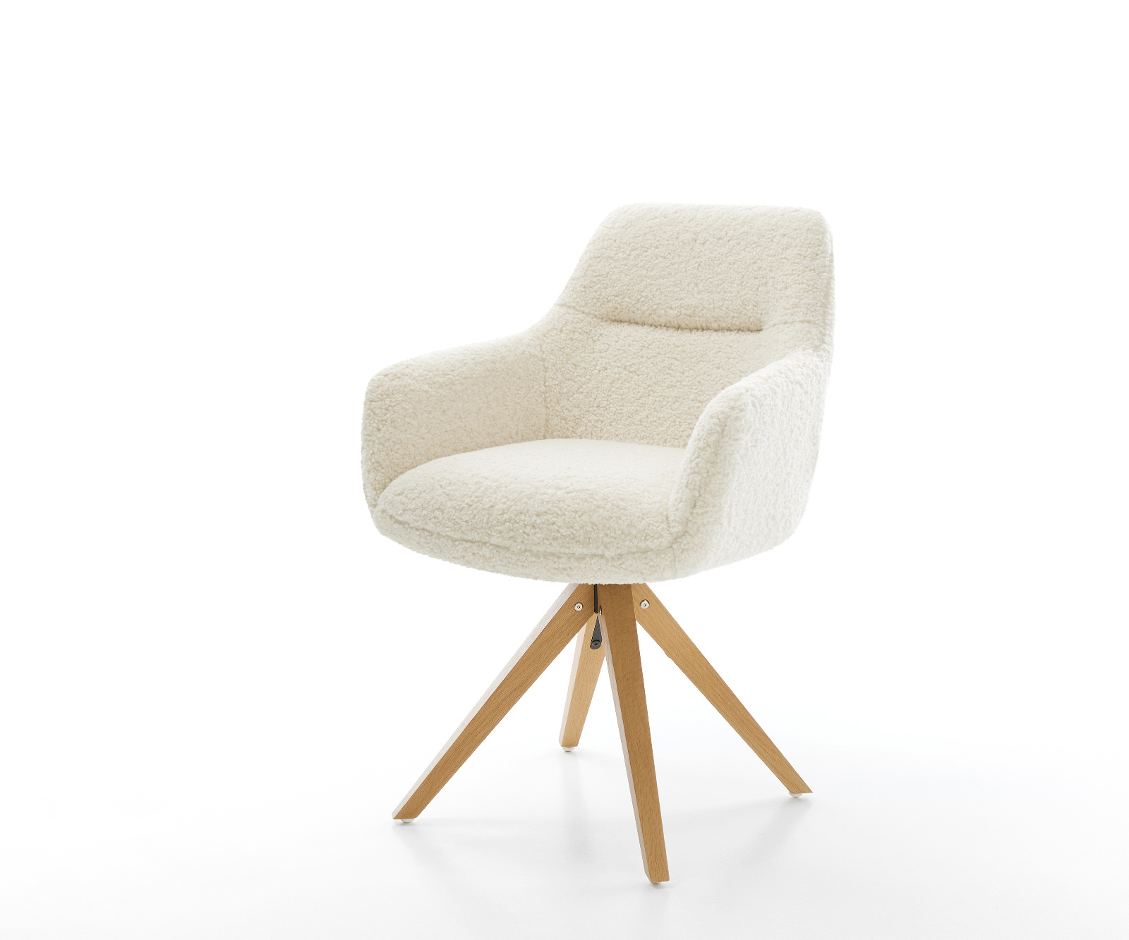 Étkezőszék Pejo-Flex teddy szövet bézs fa láb szögletes természetes 180° forgatható zsákrugós