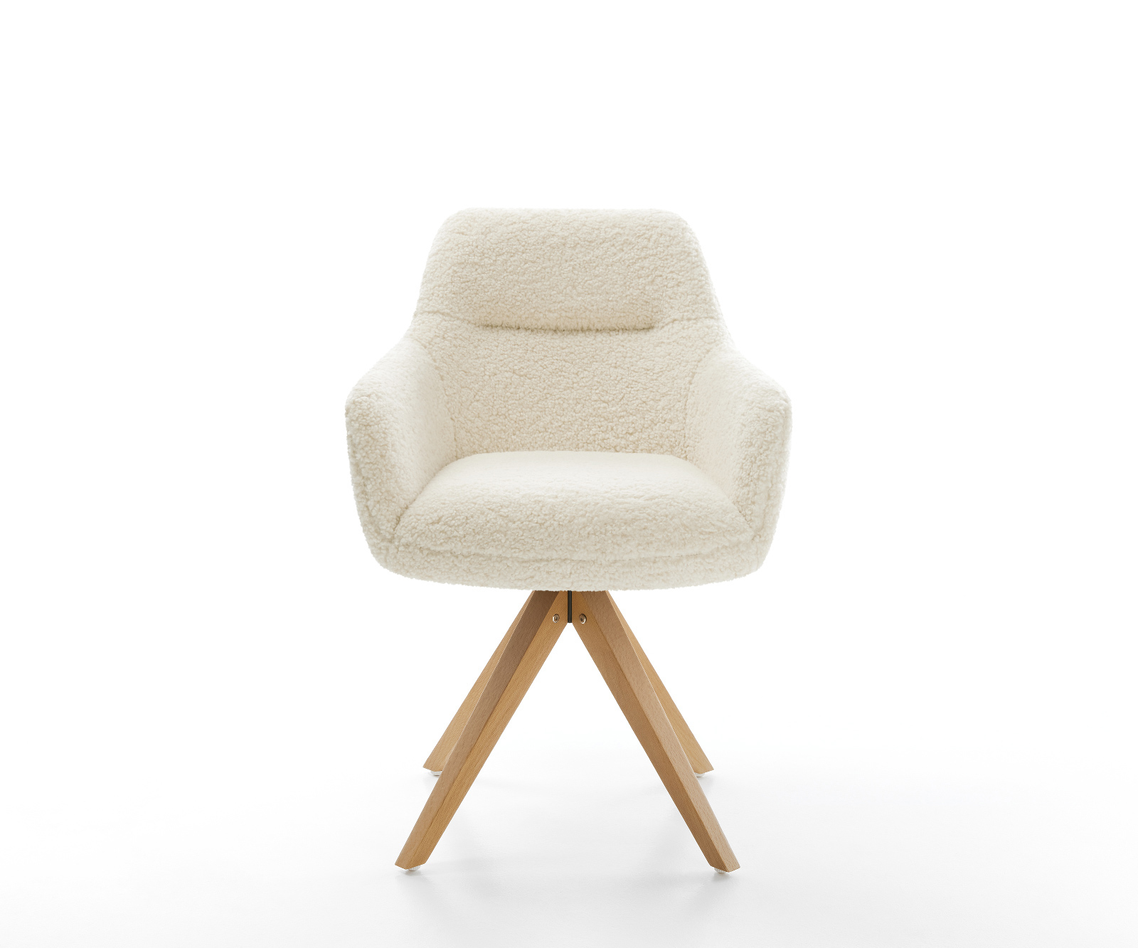 Étkezőszék Pejo-Flex teddy szövet bézs fa láb szögletes természetes 180° forgatható zsákrugós - Image 2