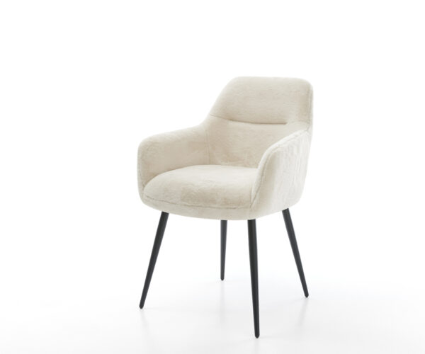 Étkezőszék Pejo-Flex plüss krémfehér 4 láb kúpos fekete zsákrugós