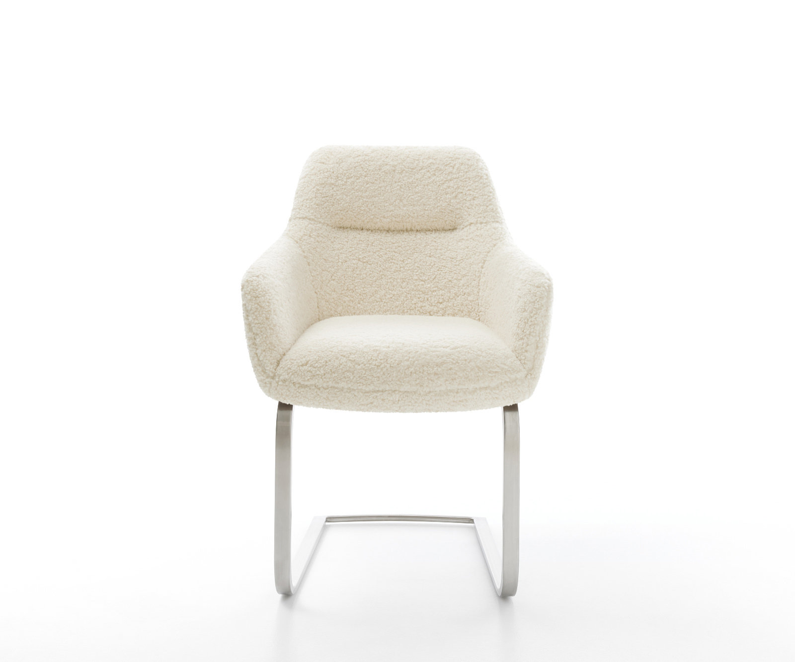 Étkezőszék Pejo-Flex teddy szövet bézs konzolos lapos rozsdamentes acél zsákrugós - Image 2