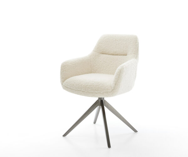 Étkezőszék Pejo-Flex teddy szövet bézs kereszt láb széles grafit 360° forgatható billenő zsákrugó