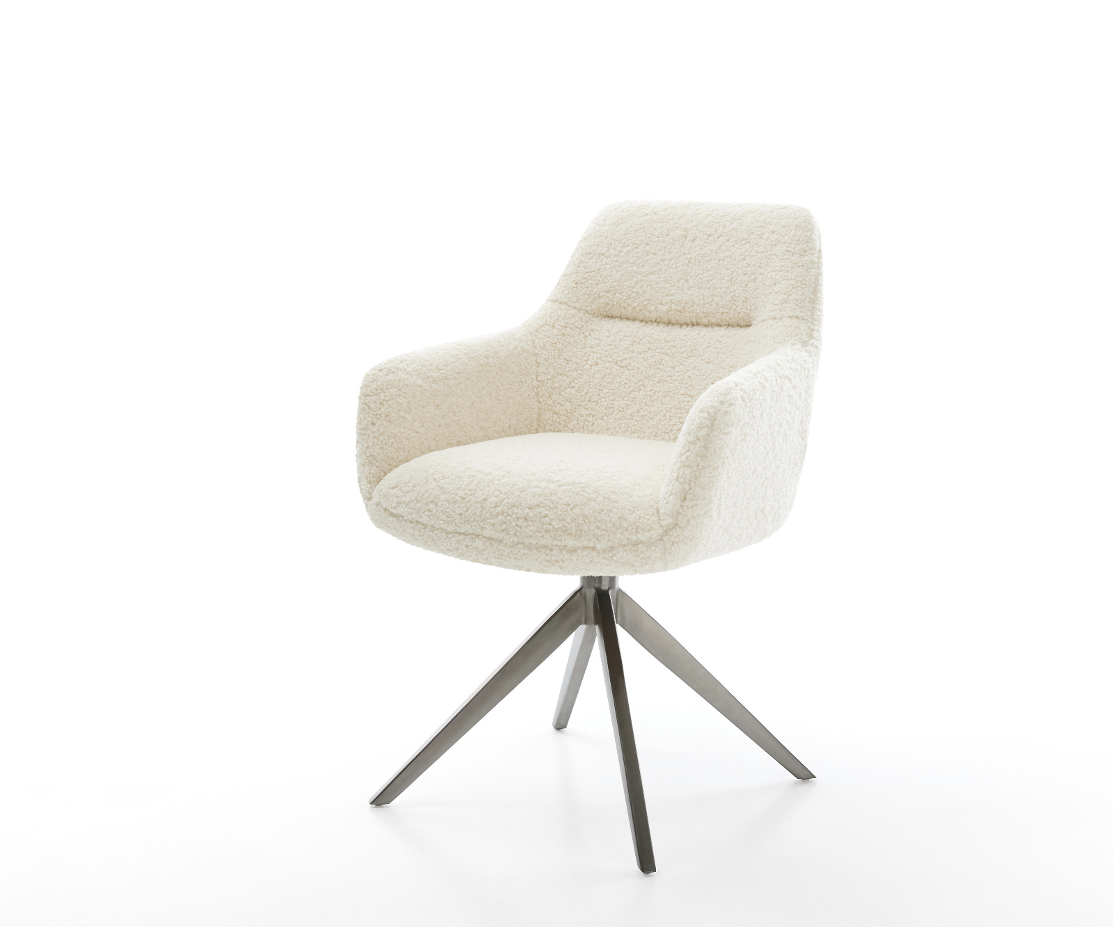 Étkezőszék Pejo-Flex teddy szövet bézs kereszt láb széles grafit 360° forgatható billenő zsákrugó