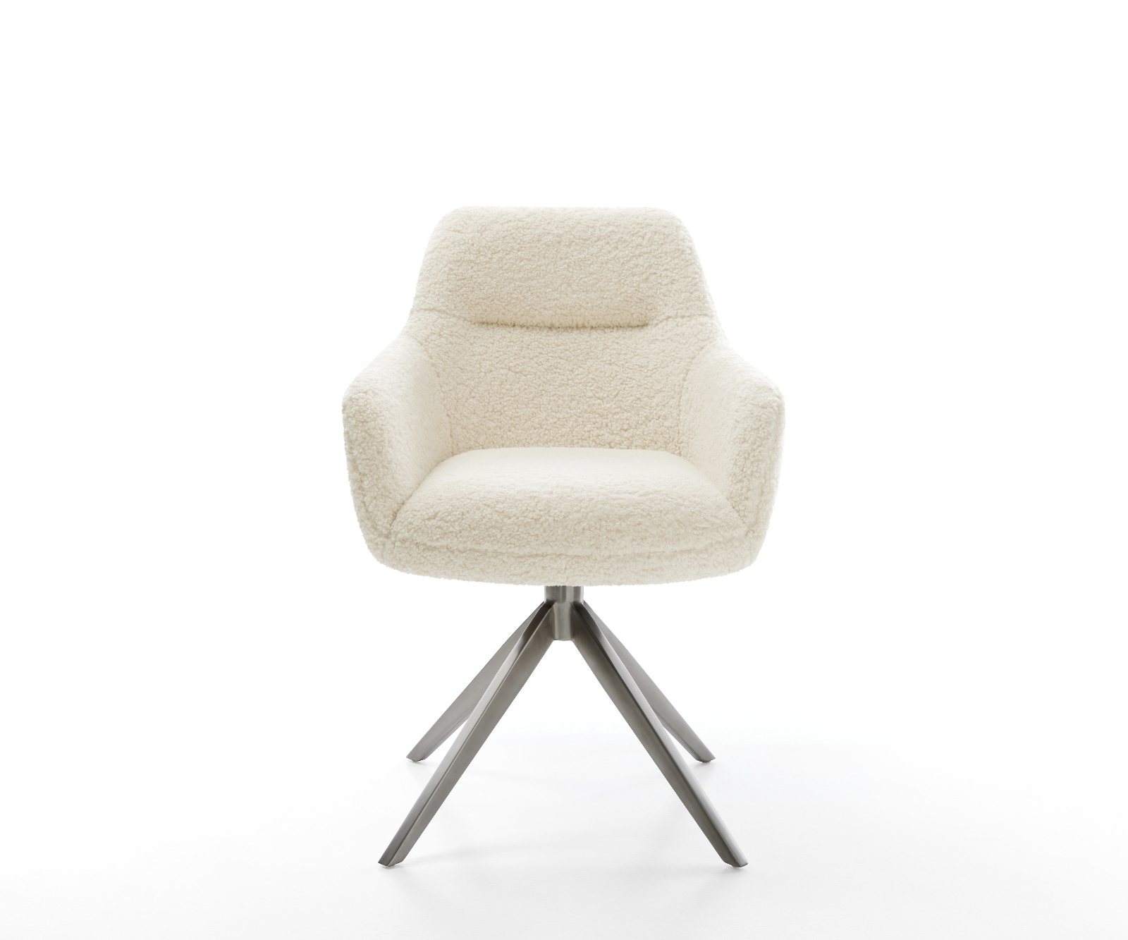 Étkezőszék Pejo-Flex teddy szövet bézs kereszt láb széles grafit 360° forgatható billenő zsákrugó - Image 2