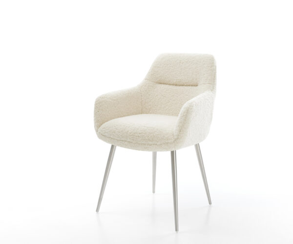 Étkezőszék Pejo-Flex teddy szövet bézs 4 láb kúpos rozsdamentes acél zsákrugó