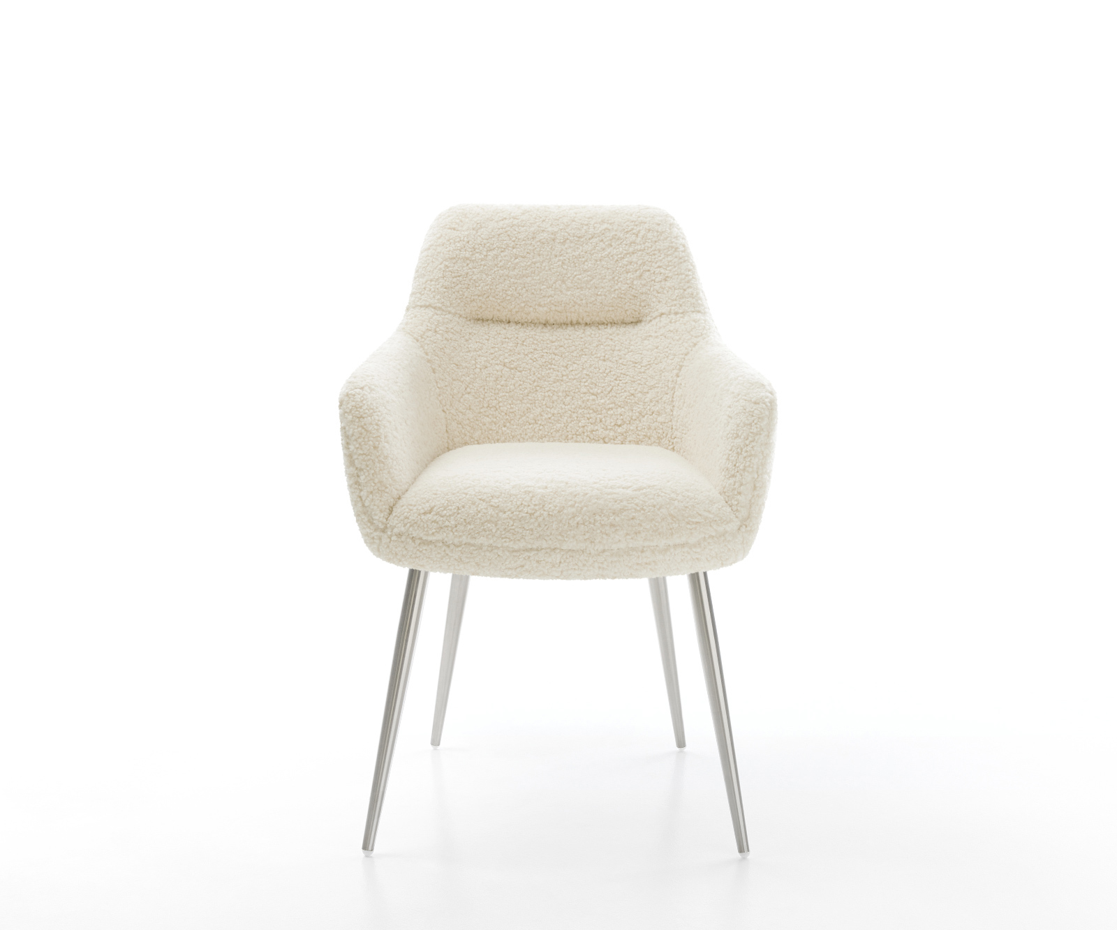 Étkezőszék Pejo-Flex teddy szövet bézs 4 láb kúpos rozsdamentes acél zsákrugó - Image 2