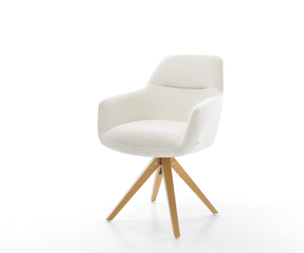 Étkezőszék Pejo-Flex bouclé puha bézs fa láb szögletes természetes 180° forgatható zsákrugós