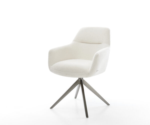 Étkezőszék Pejo-Flex bouclé puha bézs kereszt láb széles grafit 360° forgatható billenő zsákrugó