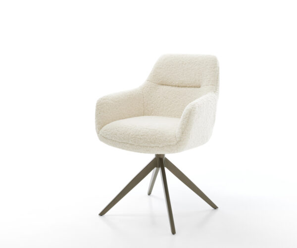 Étkezőszék Pejo-Flex teddy szövet bézs kereszt láb széles titán színű 360° forgatható billenő zsákrugós