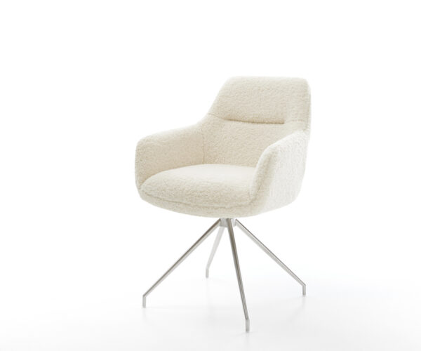 Étkezőszék Pejo-Flex teddy szövet bézs kúpos rozsdamentes acél kereszt láb zsákrugós