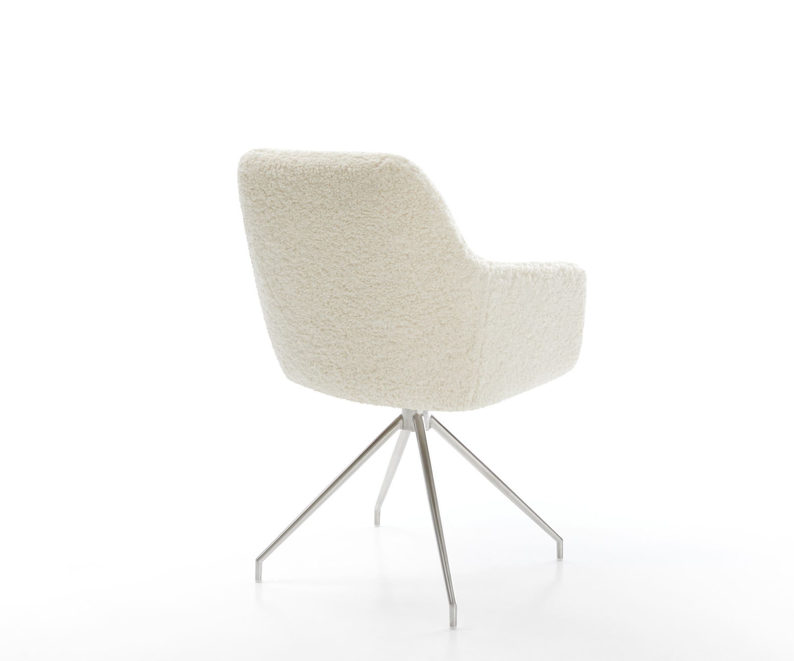 Étkezőszék Pejo-Flex teddy szövet bézs kúpos rozsdamentes acél kereszt láb zsákrugós - Image 5