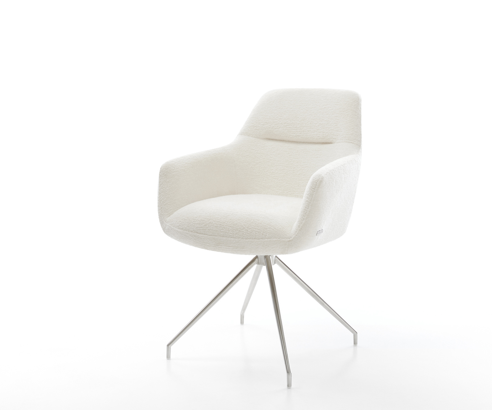 Étkezőszék Pejo-Flex bouclé puha bézs kereszt láb kúpos rozsdamentes acél zsákrugó