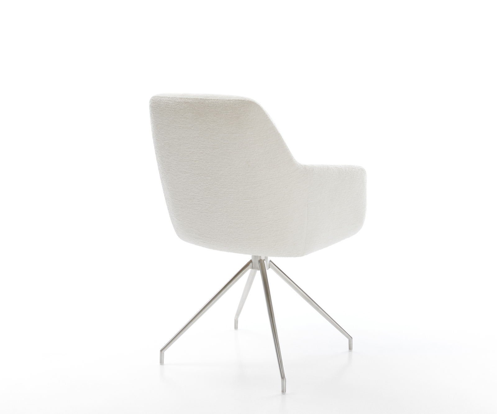 Étkezőszék Pejo-Flex bouclé puha bézs kereszt láb kúpos rozsdamentes acél zsákrugó - Image 5