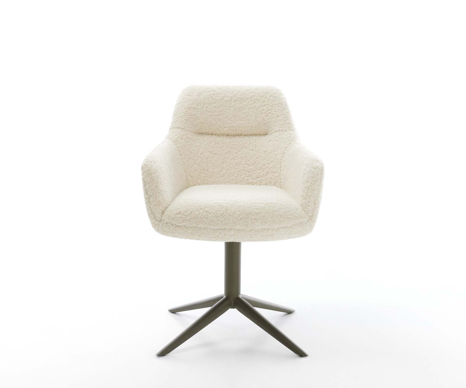 Étkezőszék Pejo-Flex teddy szövet bézs kereszt láb titán színű hatvan fokban forgatható billenő funkció zsákrugós matrac - Image 2