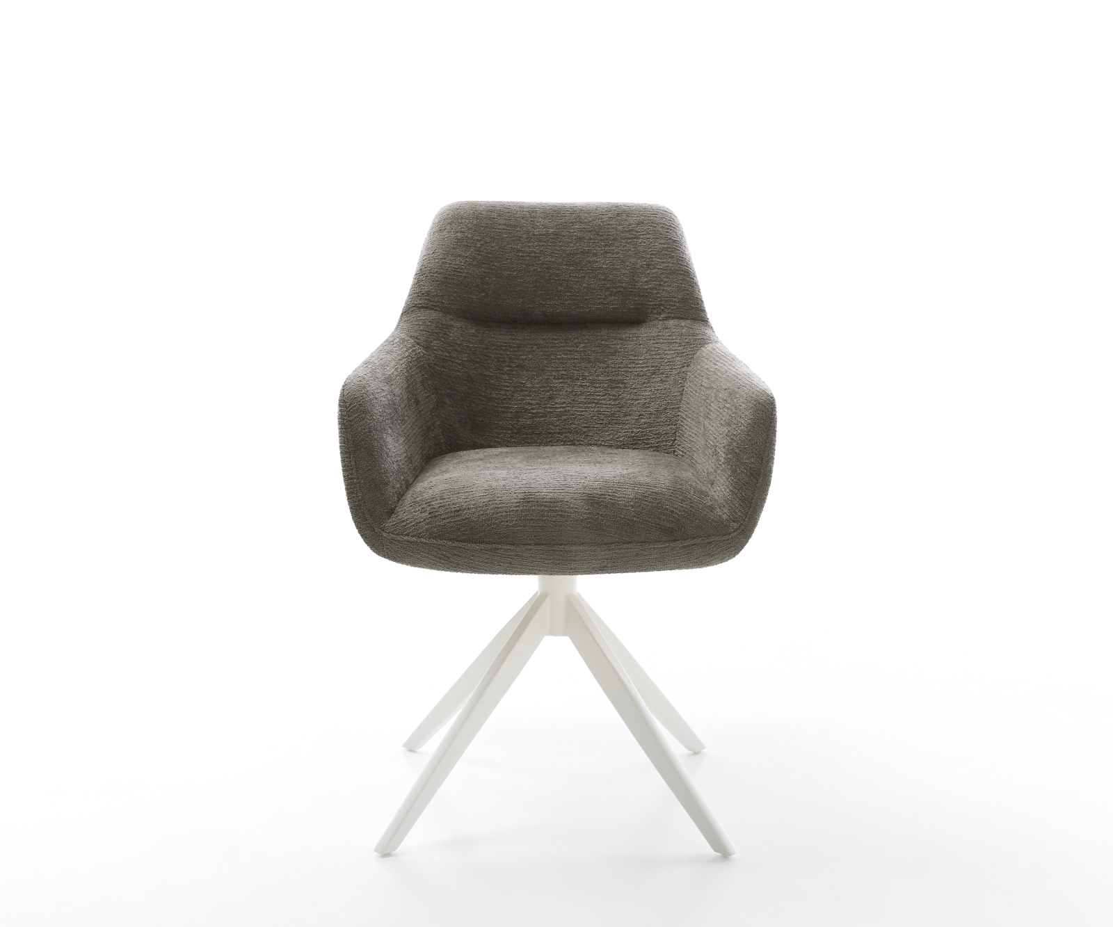 Étkezőszék Pejo-Flex bouclé puha sötét bézs kereszt láb széles fehér 360° forgatható billenő zsákrugós - Image 2