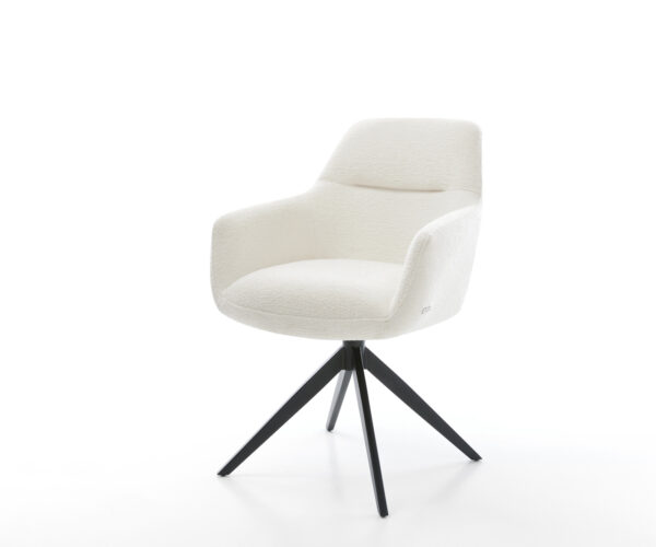 Étkezőszék Pejo-Flex bouclé puha bézs kereszt láb széles fekete 360° forgatható billenő zsákrugó