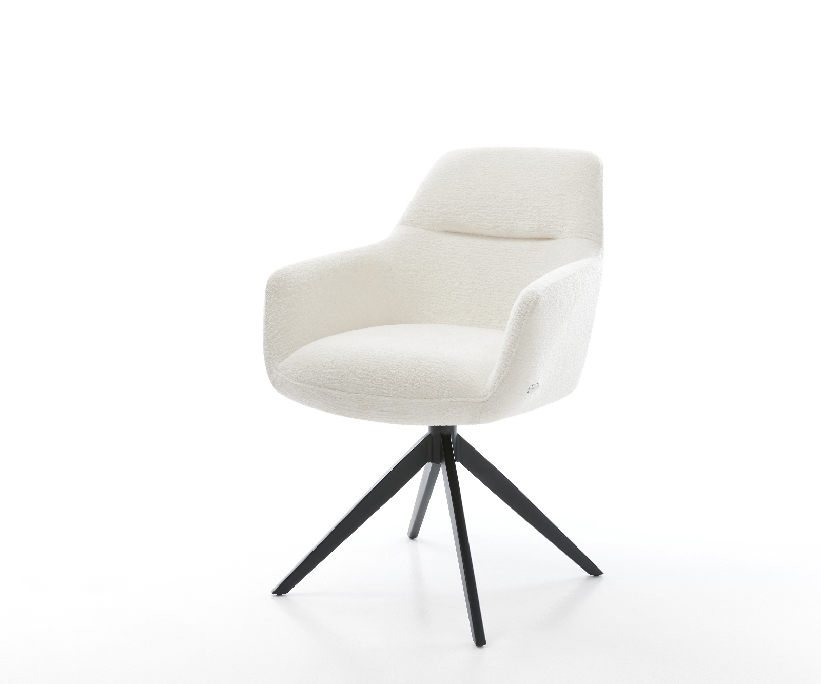 Étkezőszék Pejo-Flex bouclé puha bézs kereszt láb széles fekete 360° forgatható billenő zsákrugó