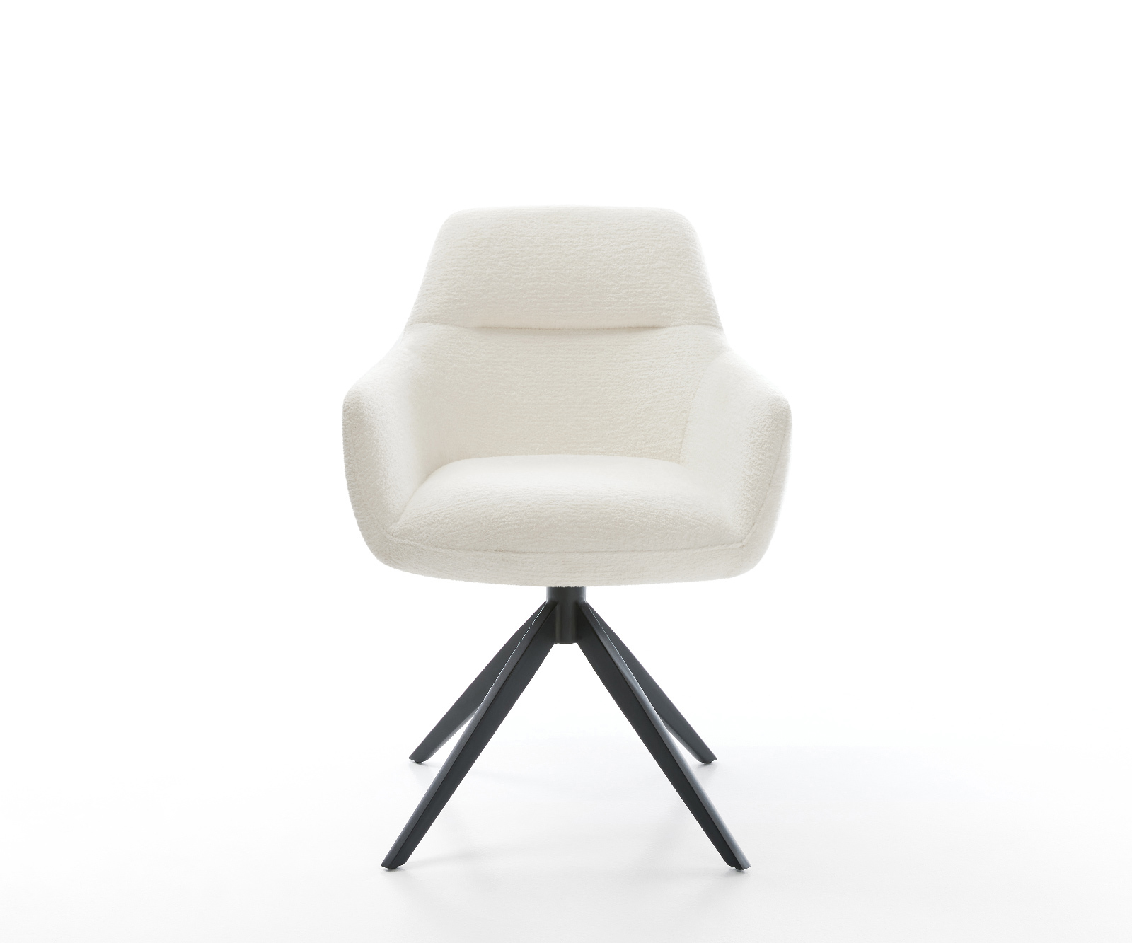Étkezőszék Pejo-Flex bouclé puha bézs kereszt láb széles fekete 360° forgatható billenő zsákrugó - Image 2