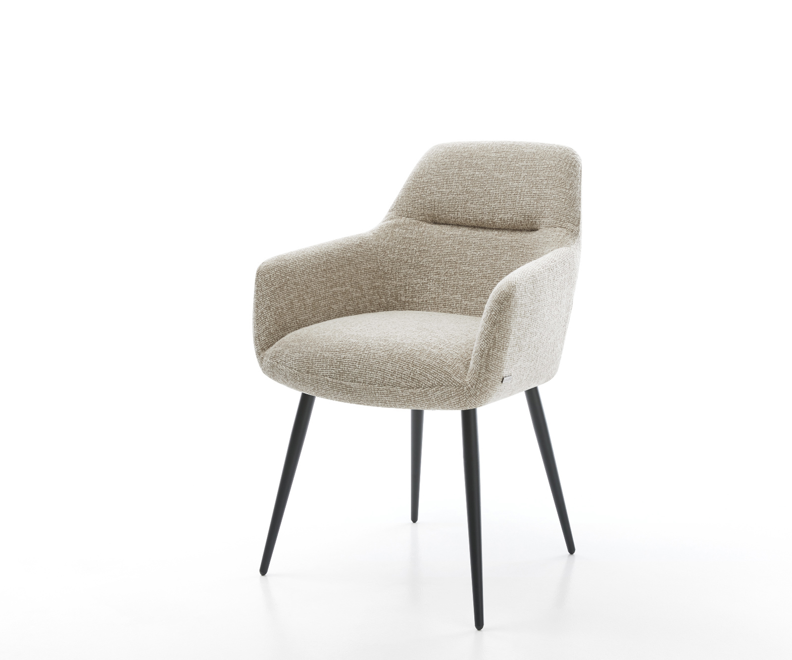 Étkezőszék Pejo-Flex szövött szövet puha bézs 4 láb kúpos fekete zsákrugó