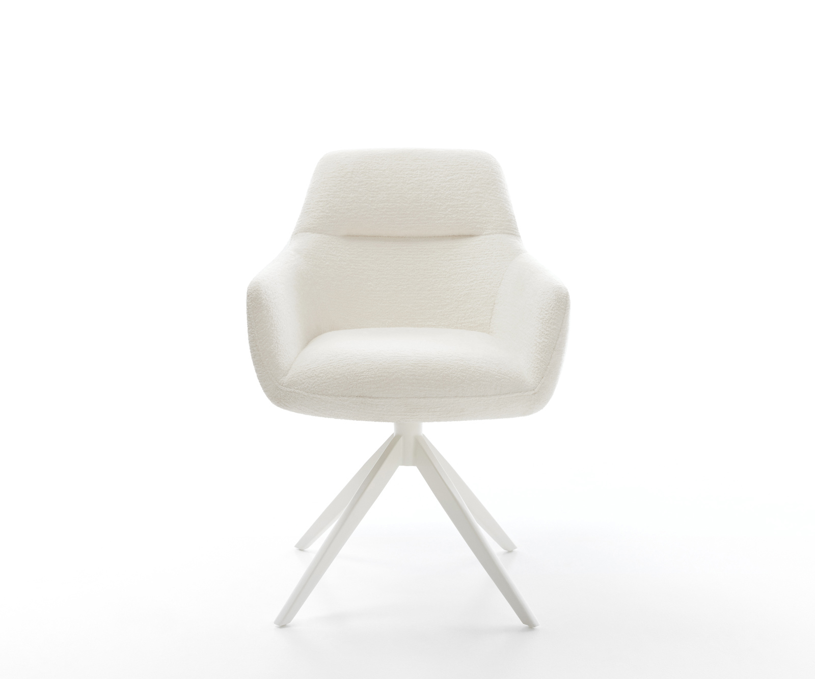 Étkezőszék Pejo-Flex bouclé puha bézs kereszt láb széles fehér 360° forgatható billenő zsákrugó - Image 2