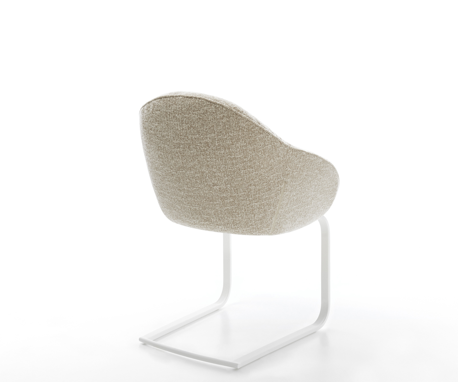 Étkezőszék Gaio-Flex szövött szövet puha bézs konzolos láb lapos fehér - Image 5