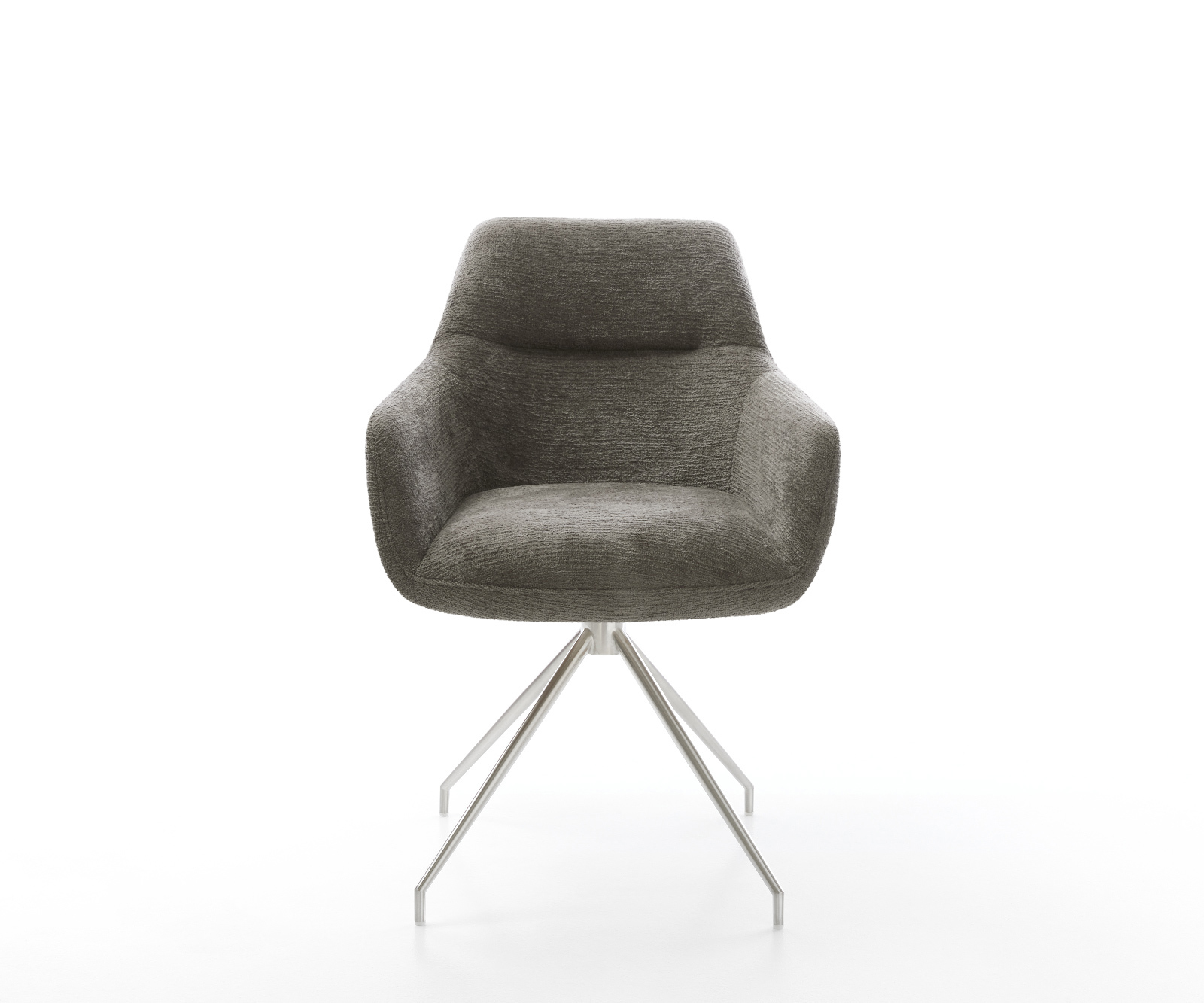 Étkezőszék Pejo-Flex bouclé puha sötét bézs kereszt láb kúpos rozsdamentes acél zsákrugó - Image 2