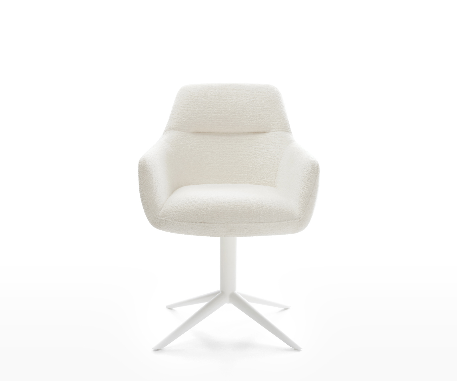 Étkezőszék Pejo-Flex bouclé puha bézs fehér kereszt láb 360° forgatható billenő zsákrugó - Image 2