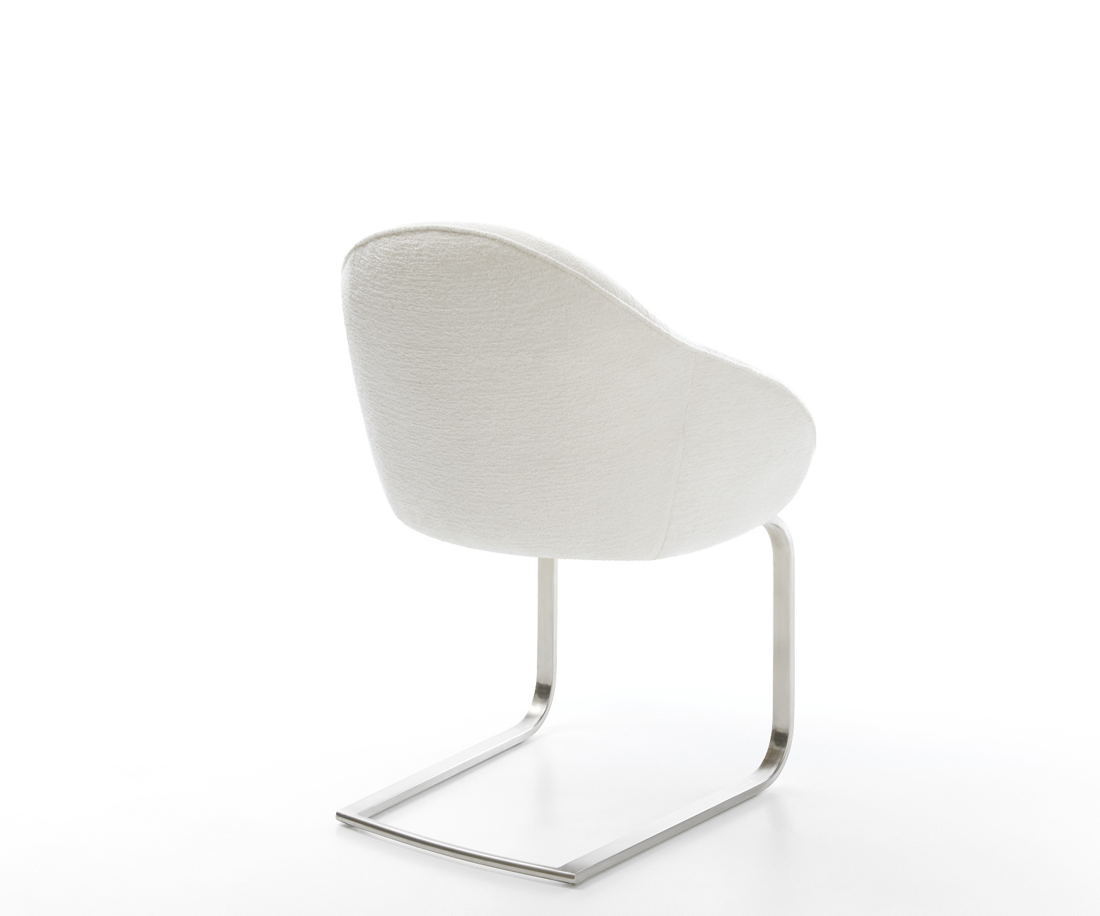 Étkezőszék Gaio-Flex bouclé puha bézs konzolos lapos rozsdamentes acél láb - Image 5