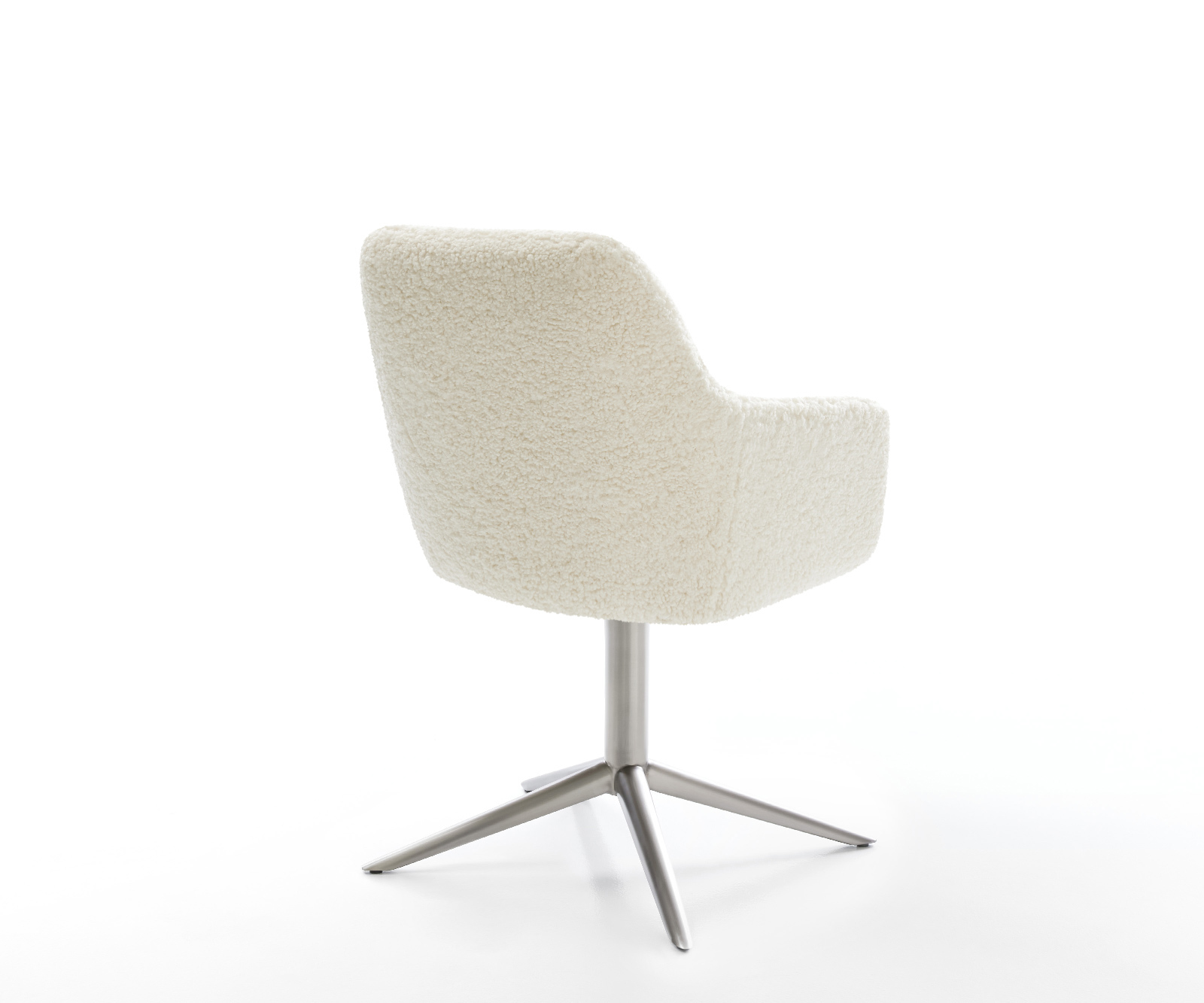 Étkezőszék Pejo-Flex teddy szövet bézs rozsdamentes acél kereszt láb 360° forgatható billenő zsákrugó - Image 5