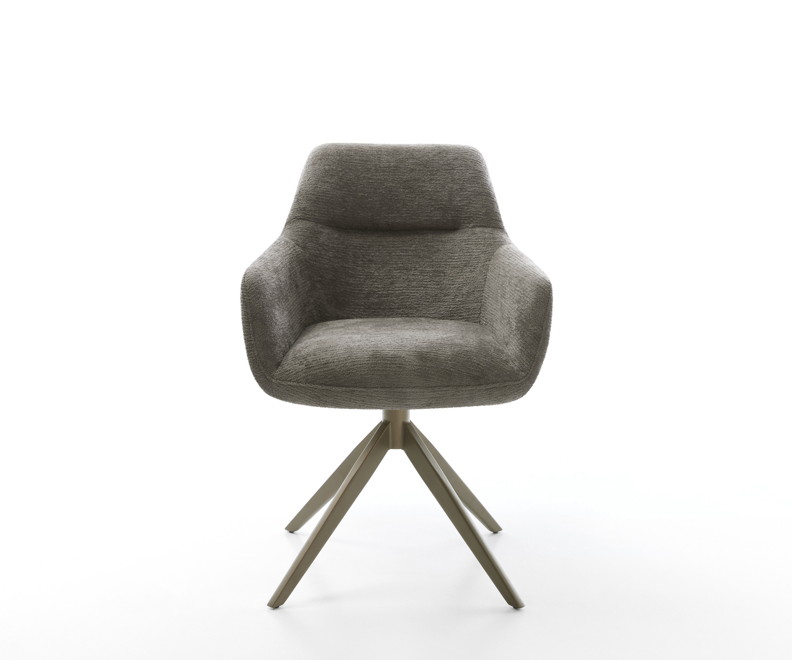 Étkezőszék Pejo-Flex bouclé puha sötét bézs kereszt láb széles titán színű 360° forgatható billenő zsákrugós matrac - Image 2