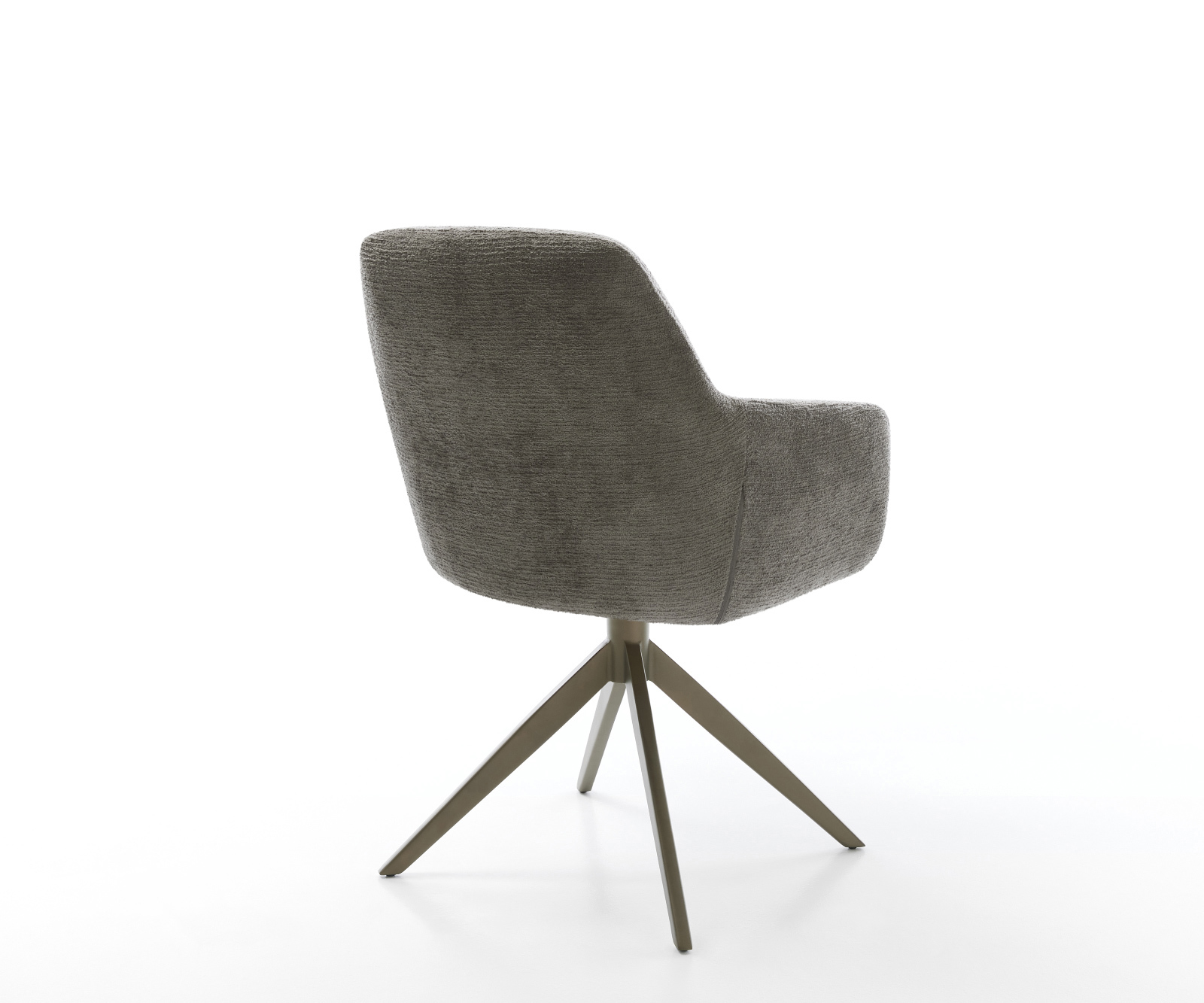 Étkezőszék Pejo-Flex bouclé puha sötét bézs kereszt láb széles titán színű 360° forgatható billenő zsákrugós matrac - Image 5