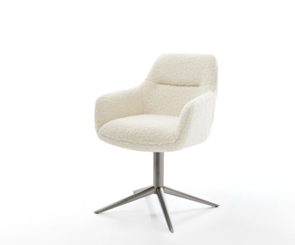 Étkezőszék Pejo-Flex teddy szövet bézs kereszt láb grafit 360° forgatható billenő zsákrugó