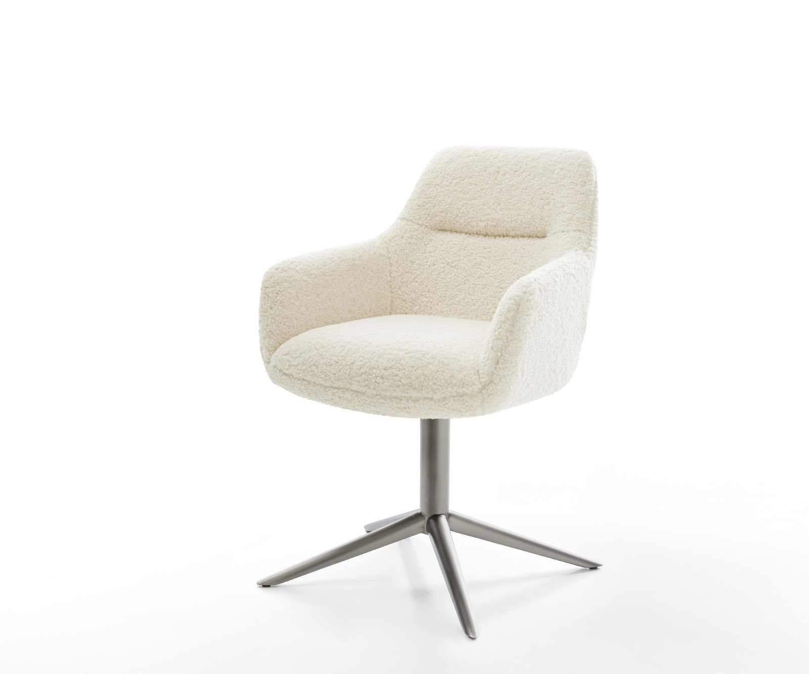 Étkezőszék Pejo-Flex teddy szövet bézs kereszt láb grafit 360° forgatható billenő zsákrugó