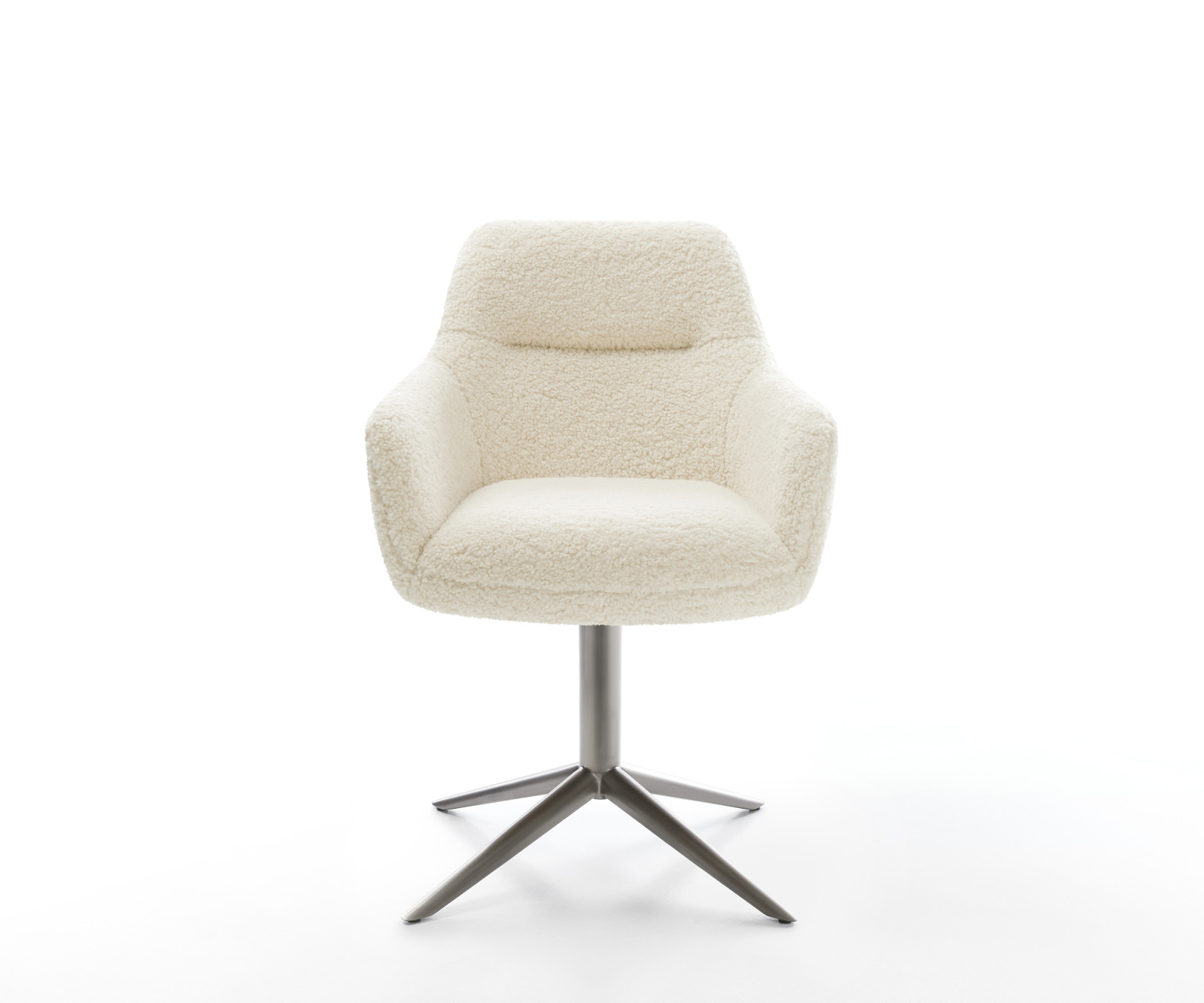 Étkezőszék Pejo-Flex teddy szövet bézs kereszt láb grafit 360° forgatható billenő zsákrugó - Image 2