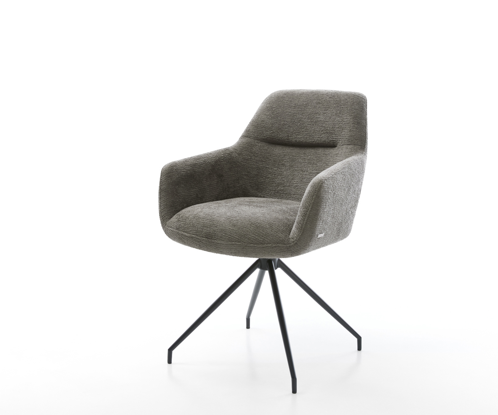 Étkezőszék Pejo-Flex bouclé puha sötét bézs kereszt láb kúpos fekete zsákrugó