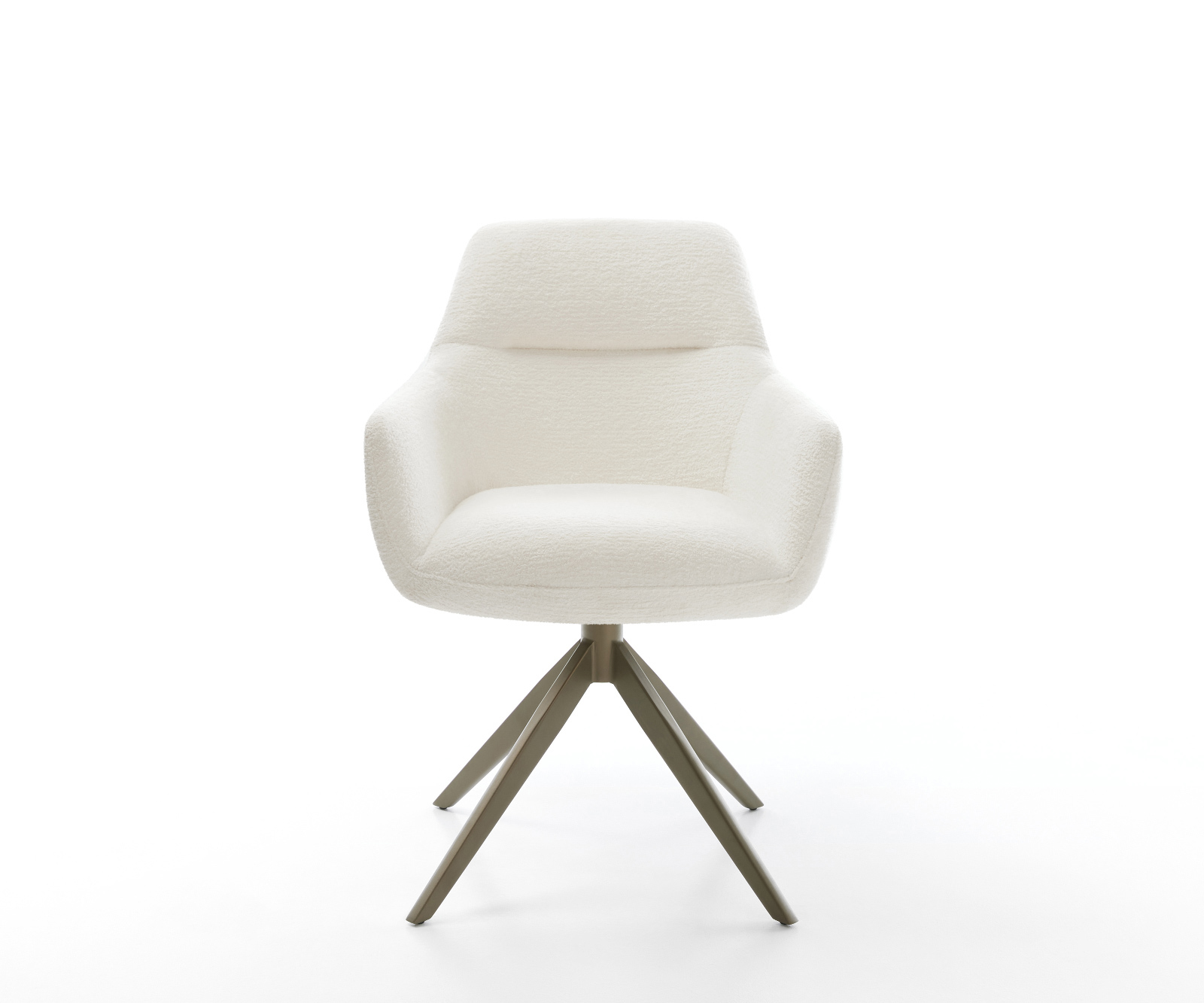 Étkezőszék Pejo-Flex bouclé puha bézs kereszt láb széles titán színű 360° forgatható billenő zsákrugós matrac - Image 2