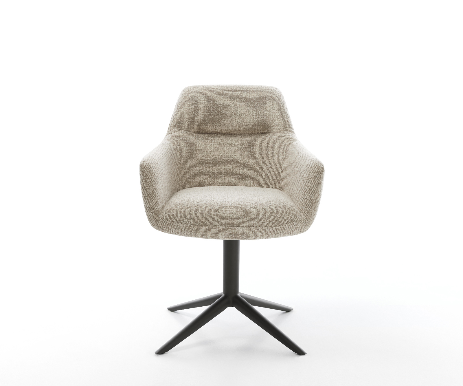 Étkezőszék Pejo-Flex szövött szövet puha bézs fekete kereszt láb 360° forgatható billenő zsákrugó - Image 2