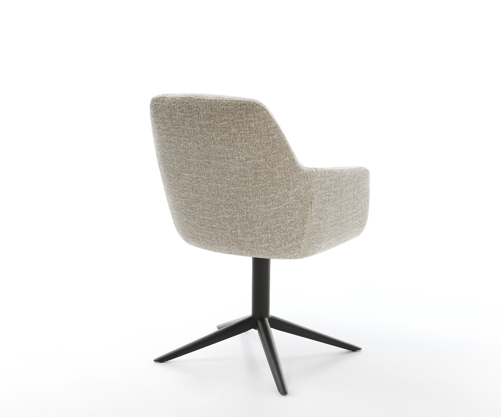 Étkezőszék Pejo-Flex szövött szövet puha bézs fekete kereszt láb 360° forgatható billenő zsákrugó - Image 5