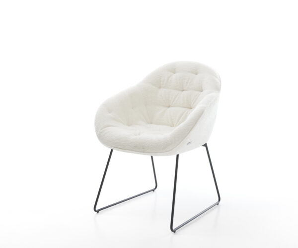 Étkezőszék Gaio-Flex bouclé puha bézs vékony láb fekete